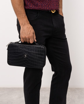 Stefano Ricci Black crocodile leather organizer bag PP443GUCSVH