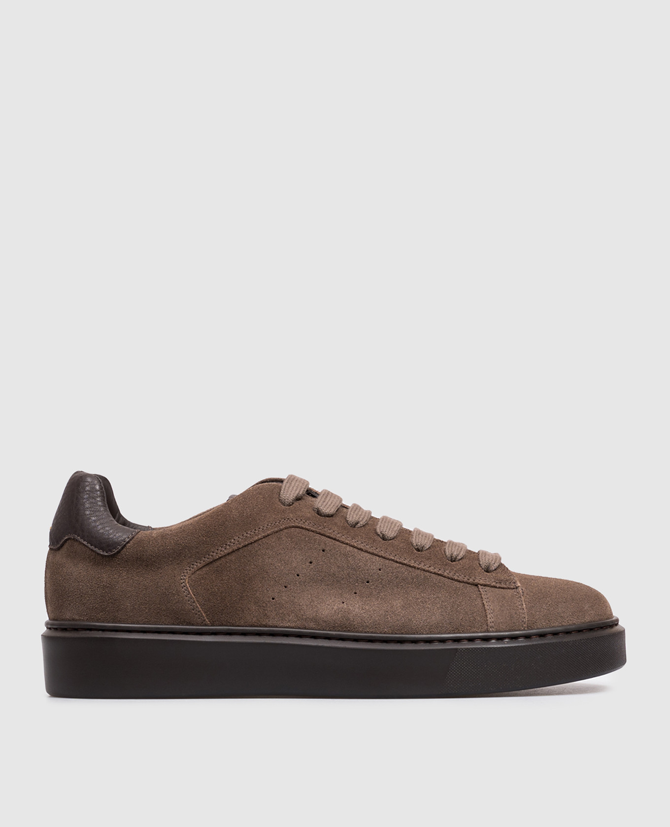 Brown suede sneakers with logo patch Doucal's