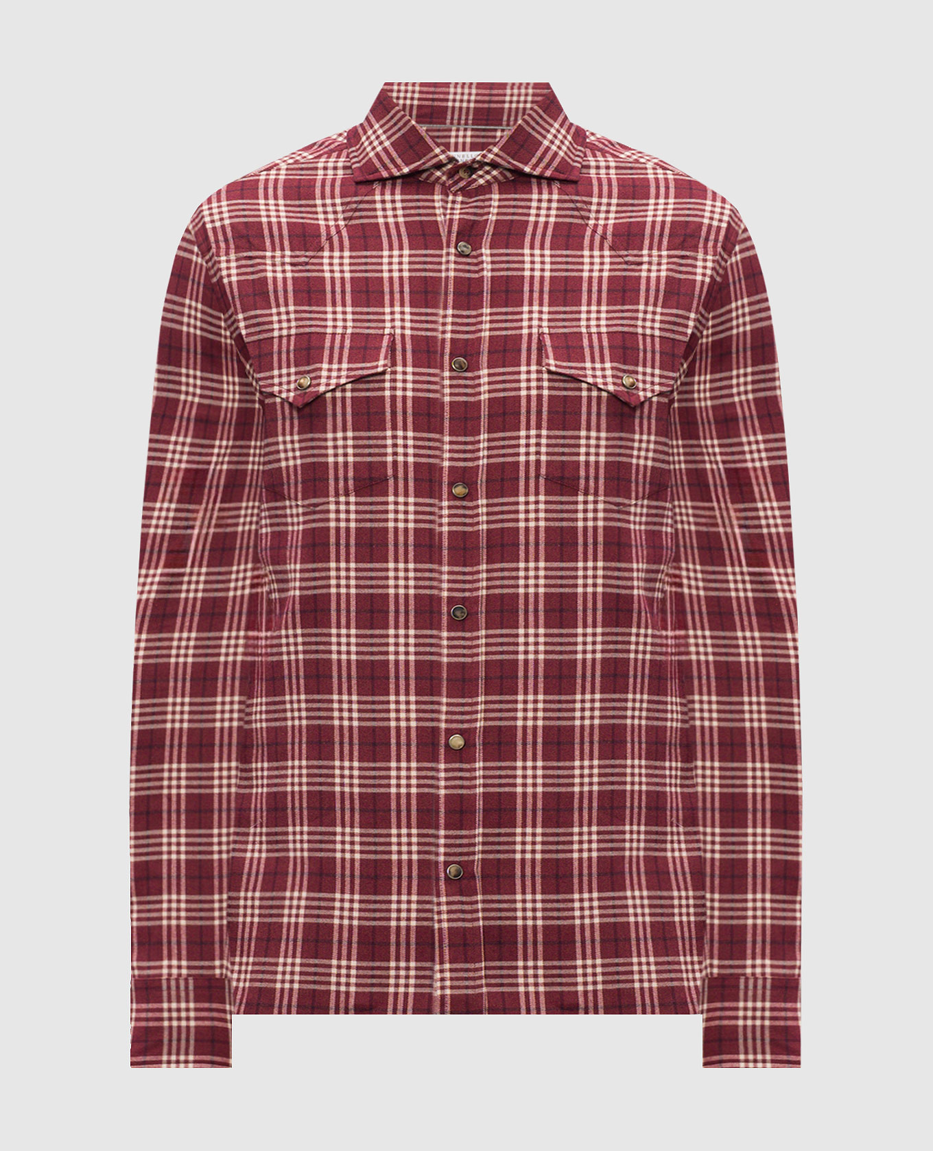 Red checkered button-down shirt