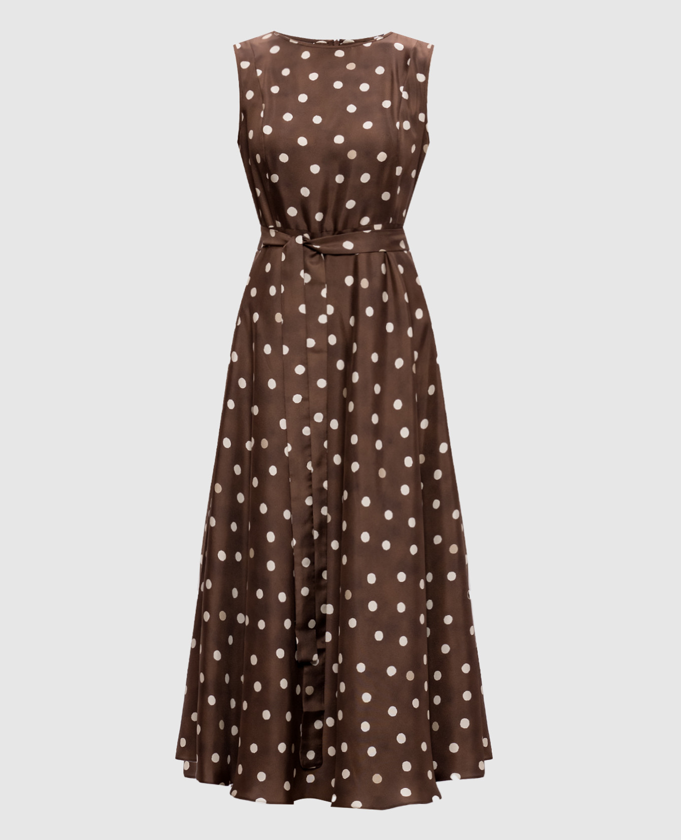 

Brown midi dress MARTINA made of polka dot silk Max Mara