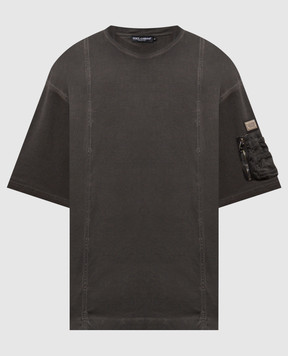 Dolce&Gabbana Grey T-shirt with logo patch G8TF5TG7PPR