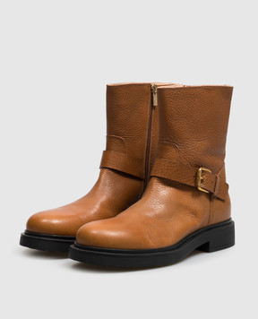 AGL Loren brown leather boots LORENBIKERS
