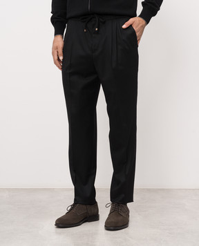 Brunello Cucinelli Black wool trousers ME226E1710