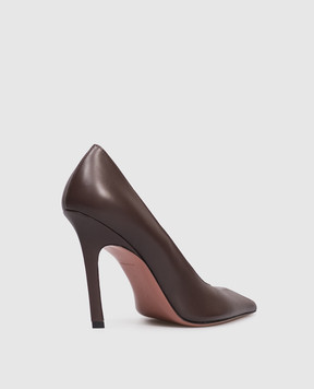Amina Muaddi Brown leather Christine shoes 15S365670CHR