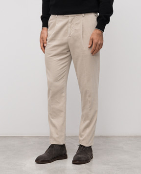Brunello Cucinelli Beige corduroy pants M280UE1450