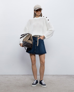 Brunello Cucinelli White openwork jumper M89302610
