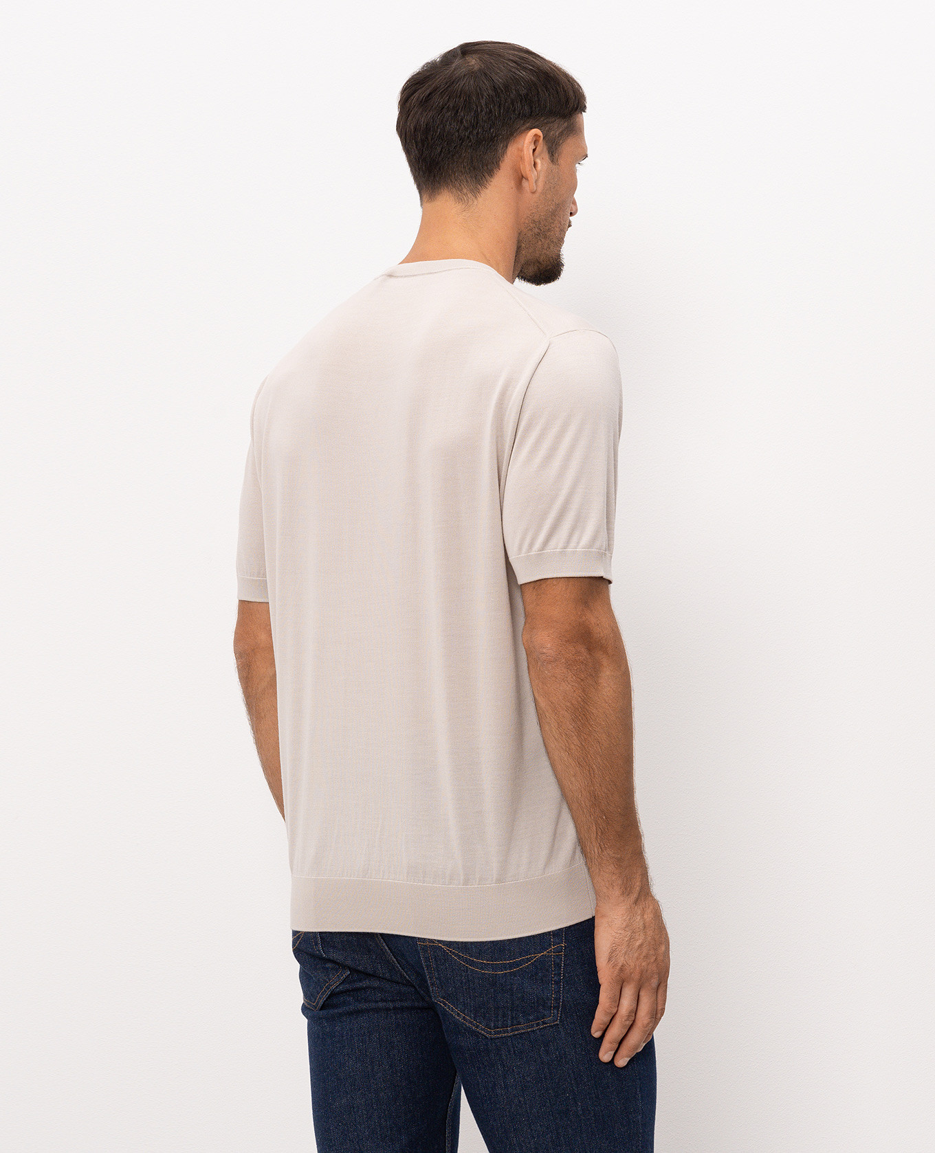Beige wool, cashmere and silk T-shirt Stefano Ricci 4