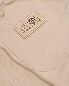 Maison Margiela MM6 Children's beige pants with emblem M60958MM07D