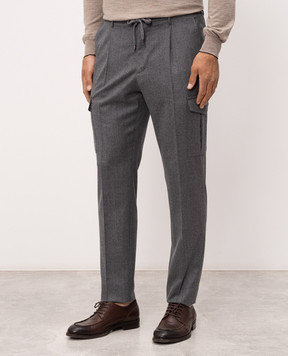 Peserico Grey wool cargo pants R54275W02710
