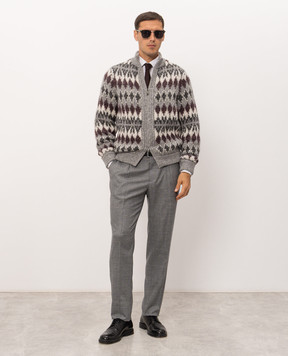 Peserico Gray alpaca wool cardigan R59575F03M9249