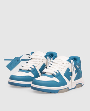 Off-White Out Of Office blue leather sneakers OF05725101