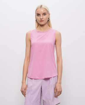 Peserico Pink silk top with monil chain S08893D07325