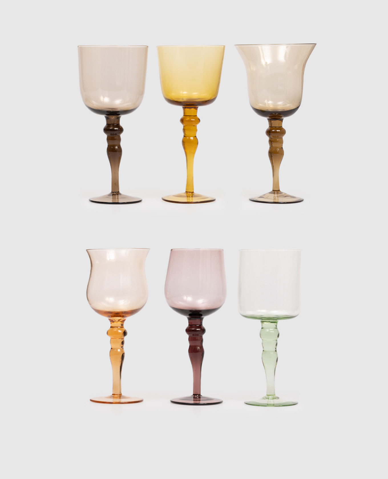 

Set of 6 multi-colored glasses Bitossi Home, White