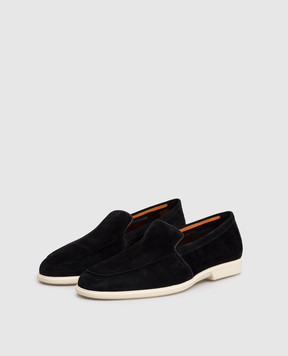 Santoni Black suede loafers MGAG18829TICSEAA