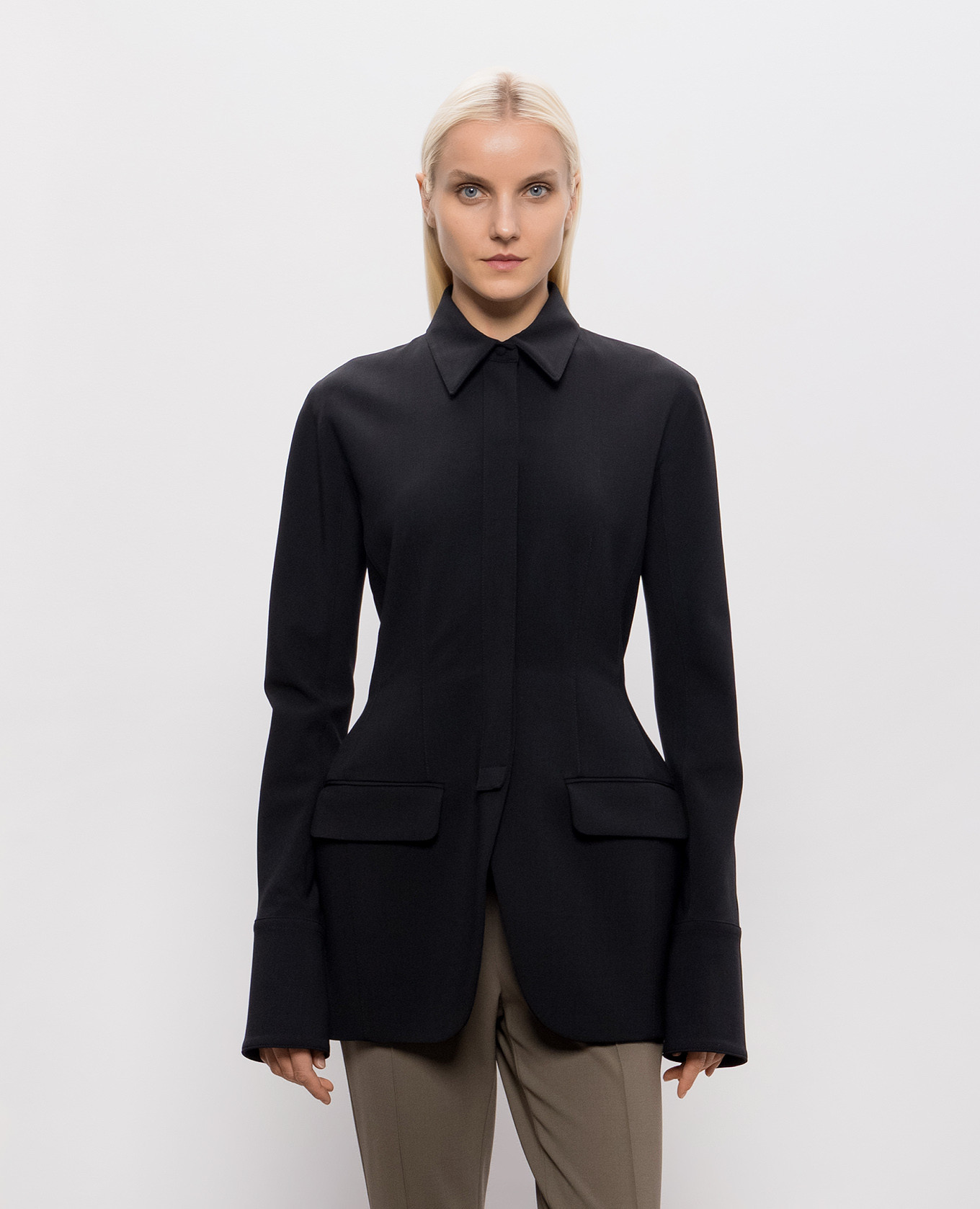 Black shirt jacket with wool Thierry Mugler 2