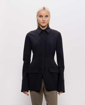 Thierry Mugler Black shirt jacket with wool 26F1VE04831035