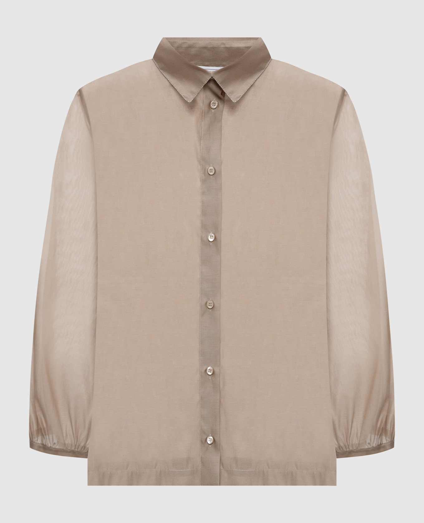 Beige blouse with silk