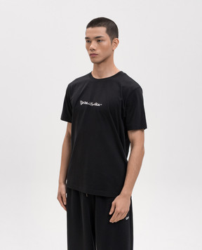 Off-White Black Script Arrow Embroidered T-Shirt 44MAA027S26J002