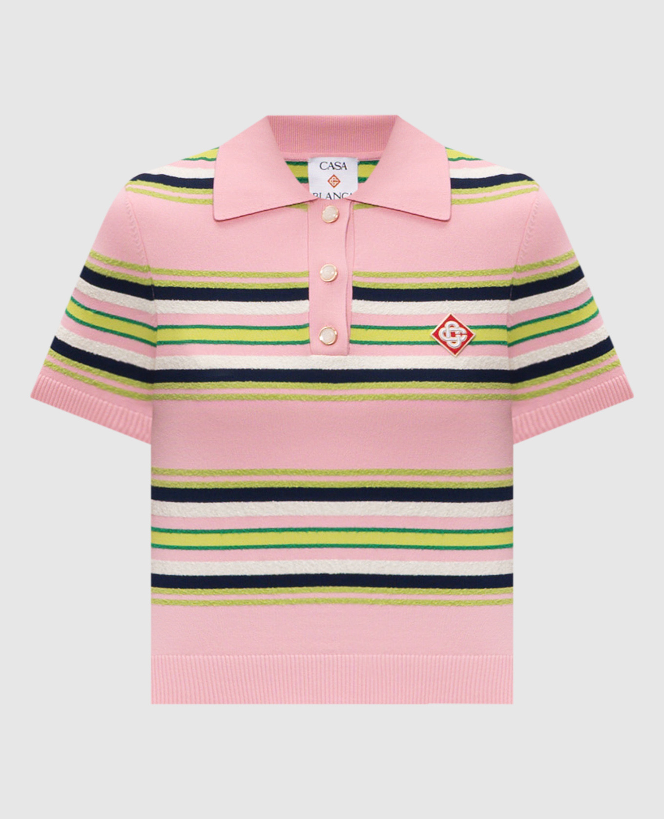 Polo rose à rayures