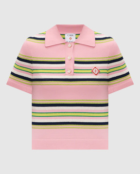Casablanca Pink striped polo shirt WSS26KW127901