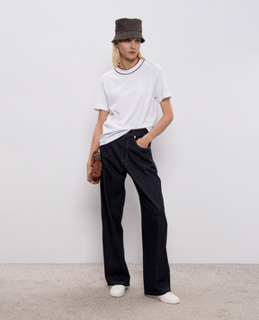 Brunello Cucinelli White T-shirt with contrast trim M0T81VT500
