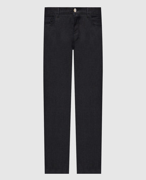 Castangia dal 1850 Dark blue jeans with logo patch GDPCB161