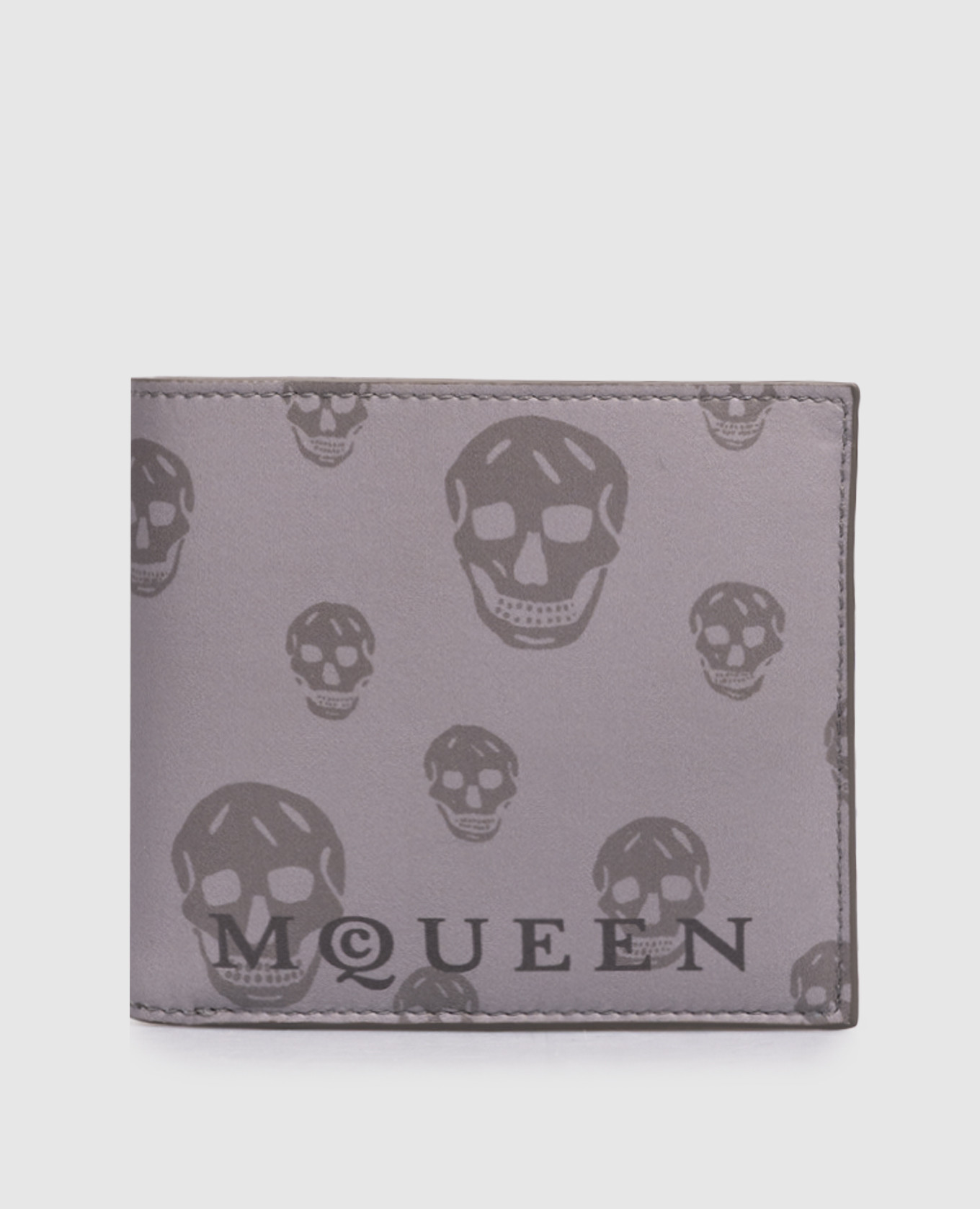 

Grey Leather Bifold Wallet Alexander McQueen