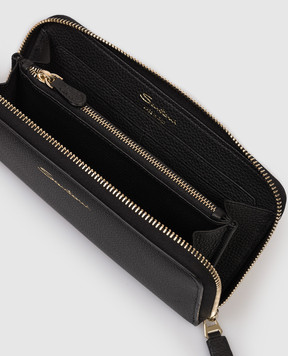 Santoni Black wallet with logo DFPPA2372FOHSIW