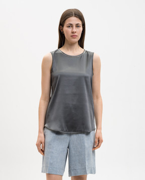 Peserico Gray silk top E08893D02372