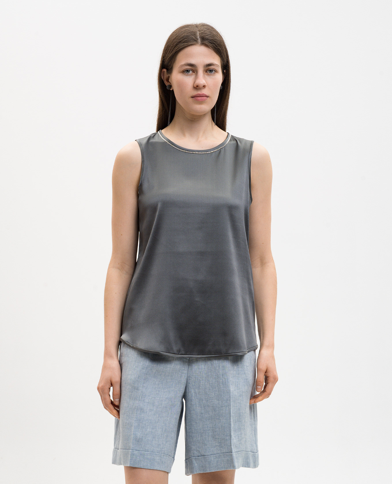 

Gray silk top Peserico, Grey