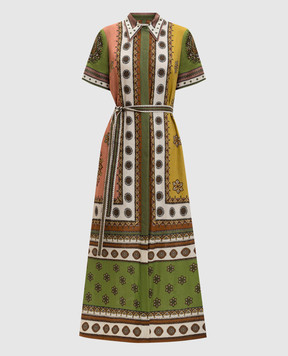 Alemais Contina green linen shirt dress 6535D