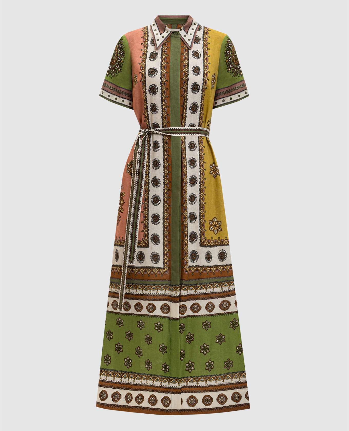 

Contina green linen shirt dress Alemais