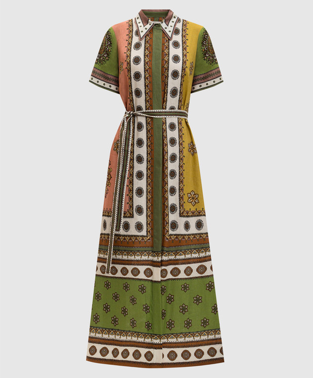 Alemais - Contina green linen shirt dress 6535D - shop with Slovenia  delivery at Symbol