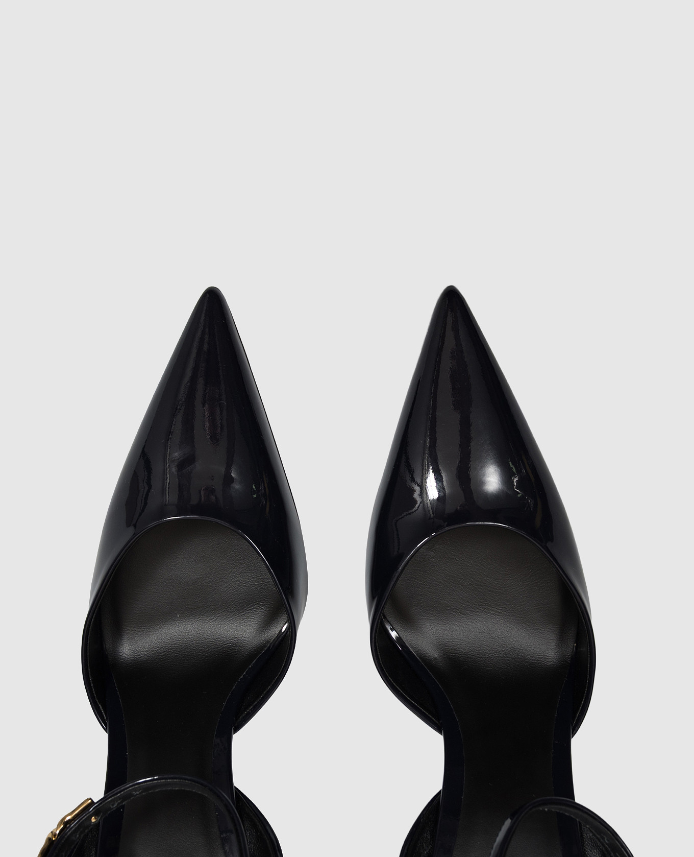 Navy blue patent leather slingbacks Balmain 4