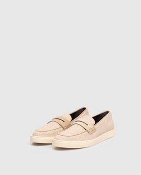 Canali Beige loafers with weaving RC01272461217