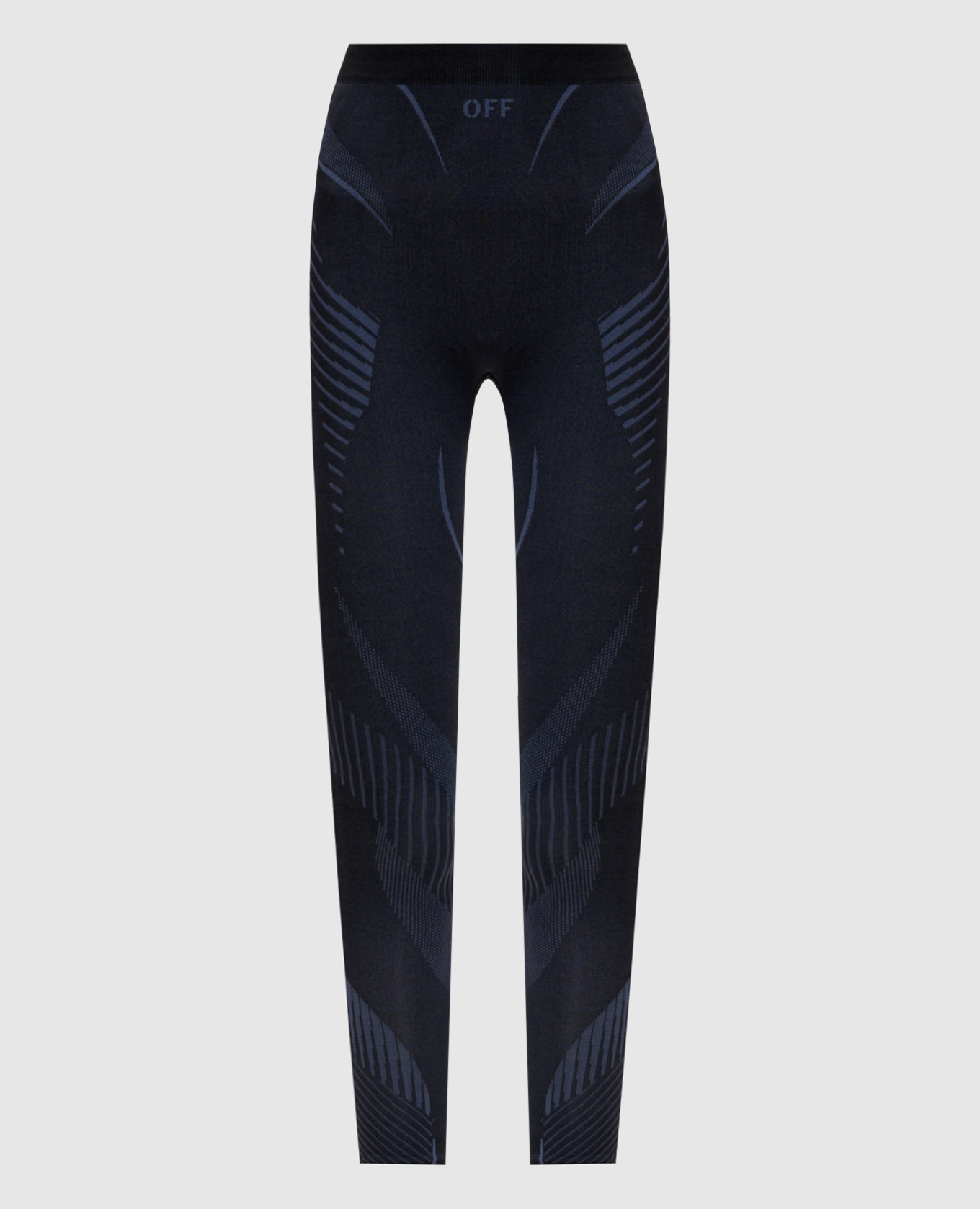 Blue leggings with logo pattern