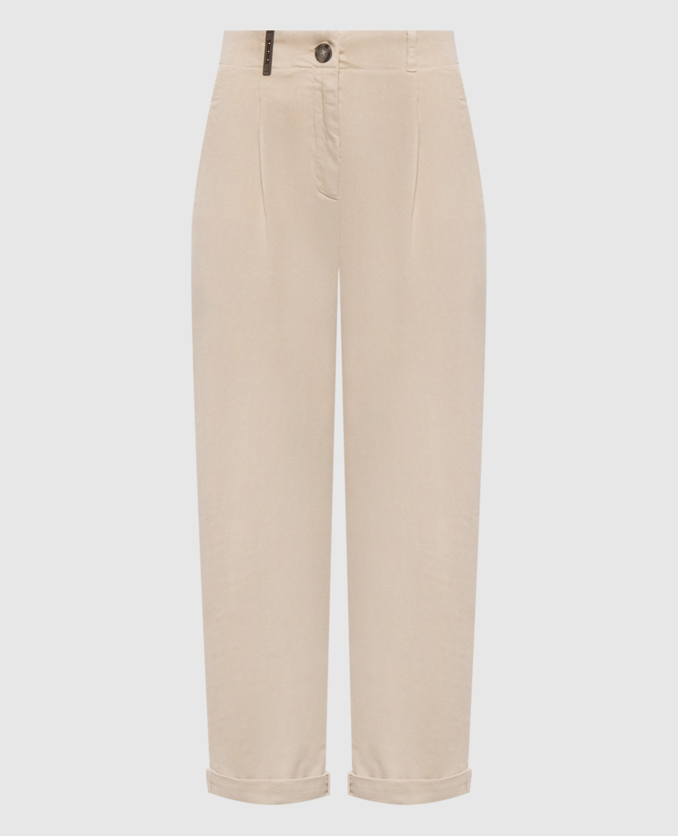 Beige trousers with lapels