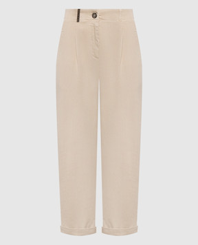 Peserico Beige trousers with lapels A04987T302479