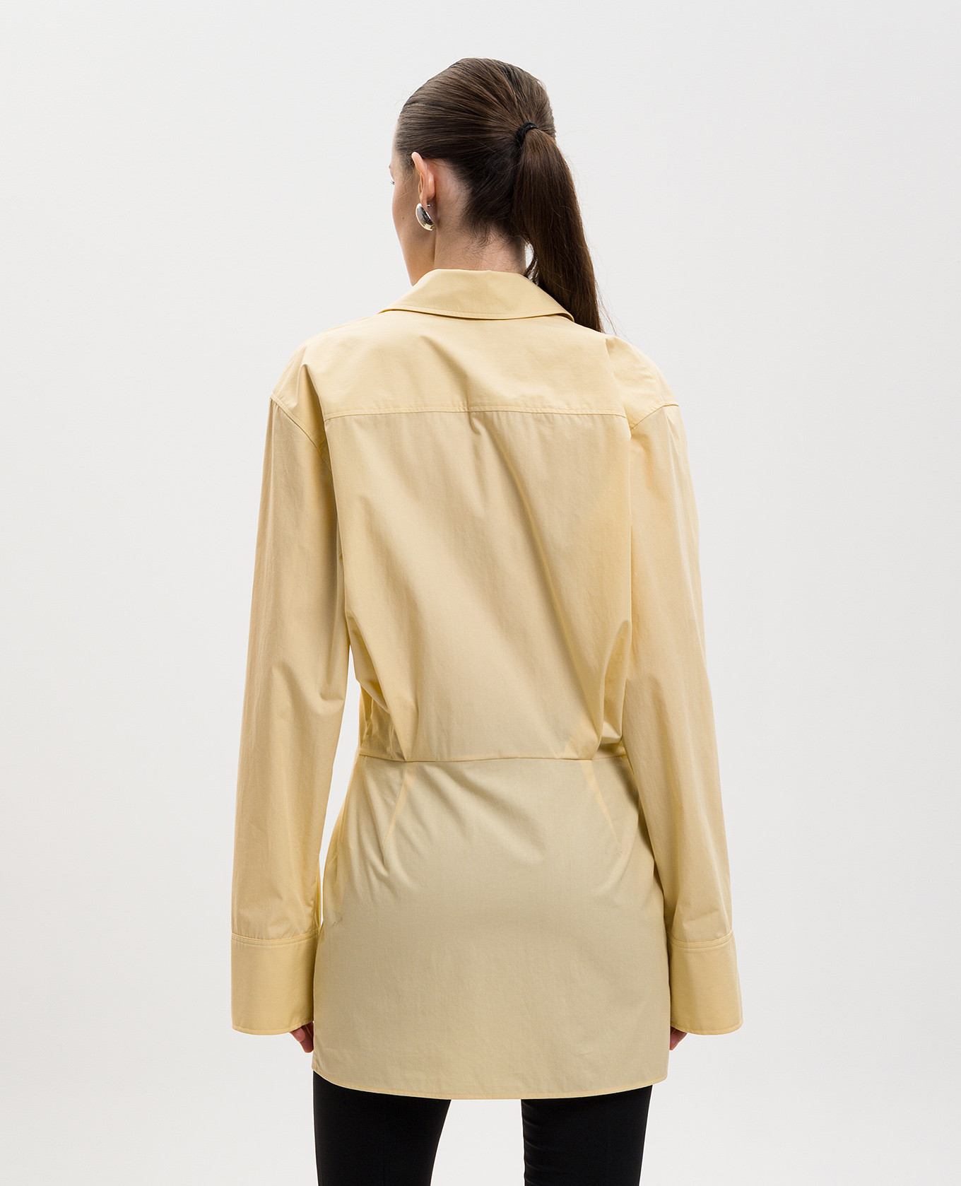 Yellow shirt dress with logo The Attico 4