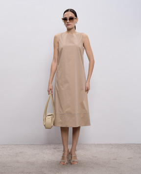 Peserico Beige dress with monil chain A0271901979