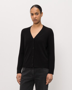 The Row Ovida black cashmere cardigan 11095Y973