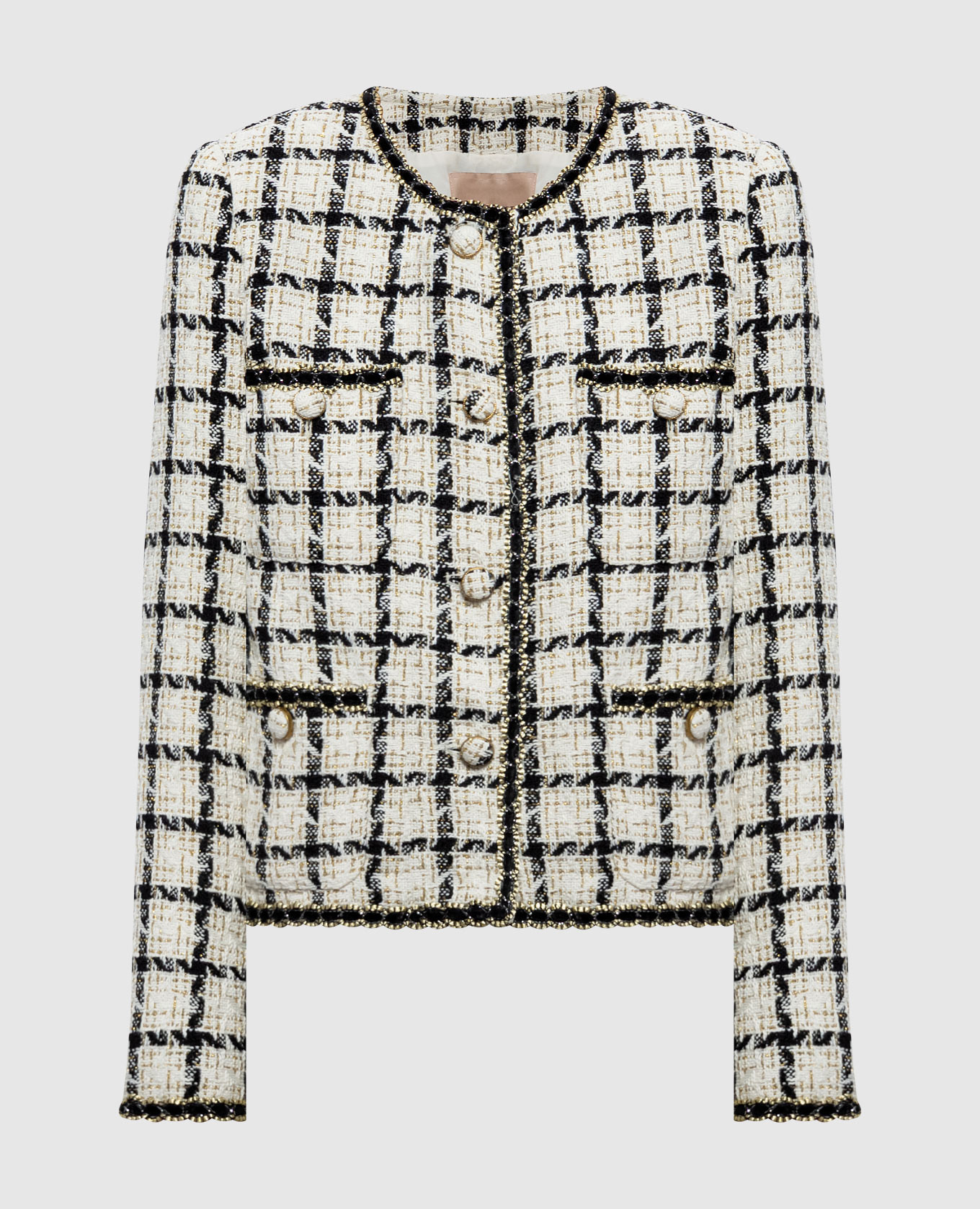 Ivory checked tweed jacket