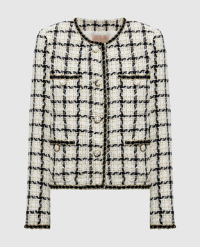 Twinset Ivory checked tweed jacket 262TP2752