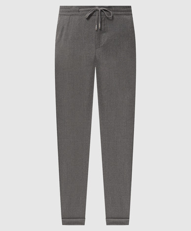 Gray wool and silk pants