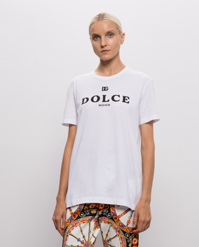 Dolce&Gabbana White T-shirt with logo print F8W56ZFU7EQ