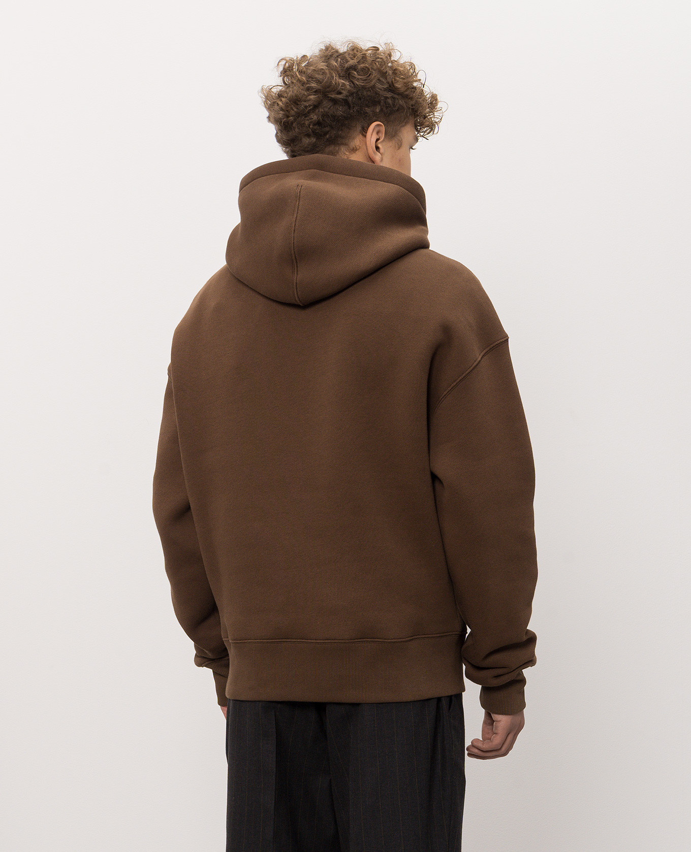 Brown insulated hoodie Ami Paris 4