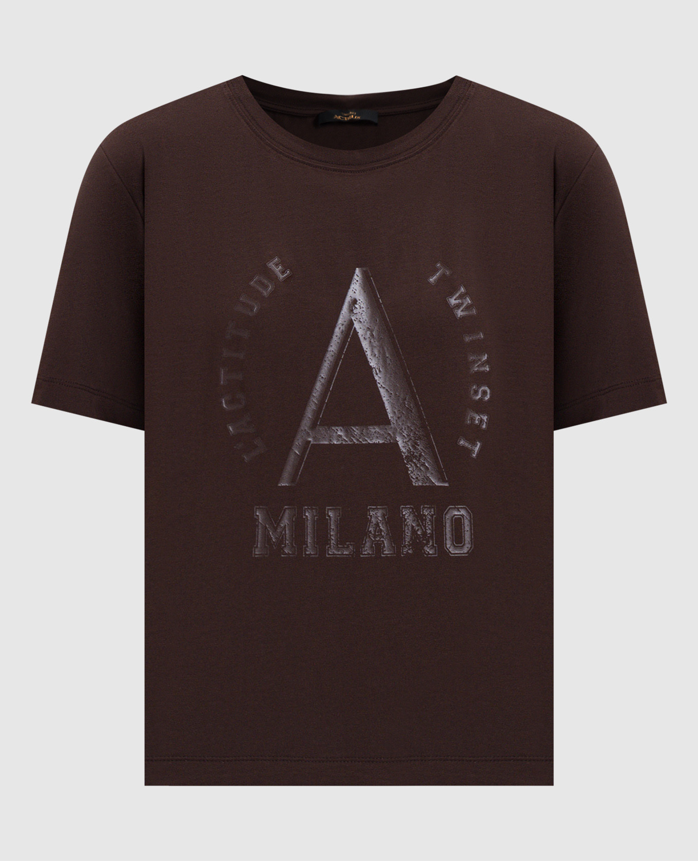 Brown T-shirt with logo print