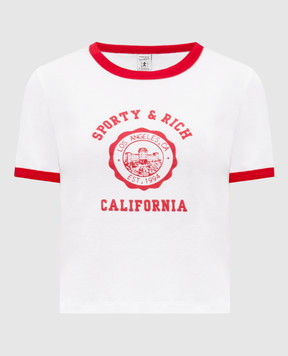 Sporty & Rich White T-shirt with logo print TO073710509WH52