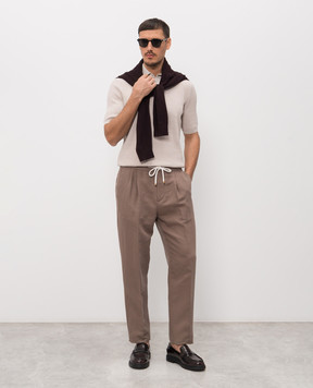 Brunello Cucinelli Brown linen pants MH255E1710