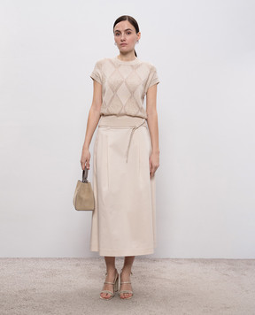 Peserico Beige top with geometric pattern S99162F079333A